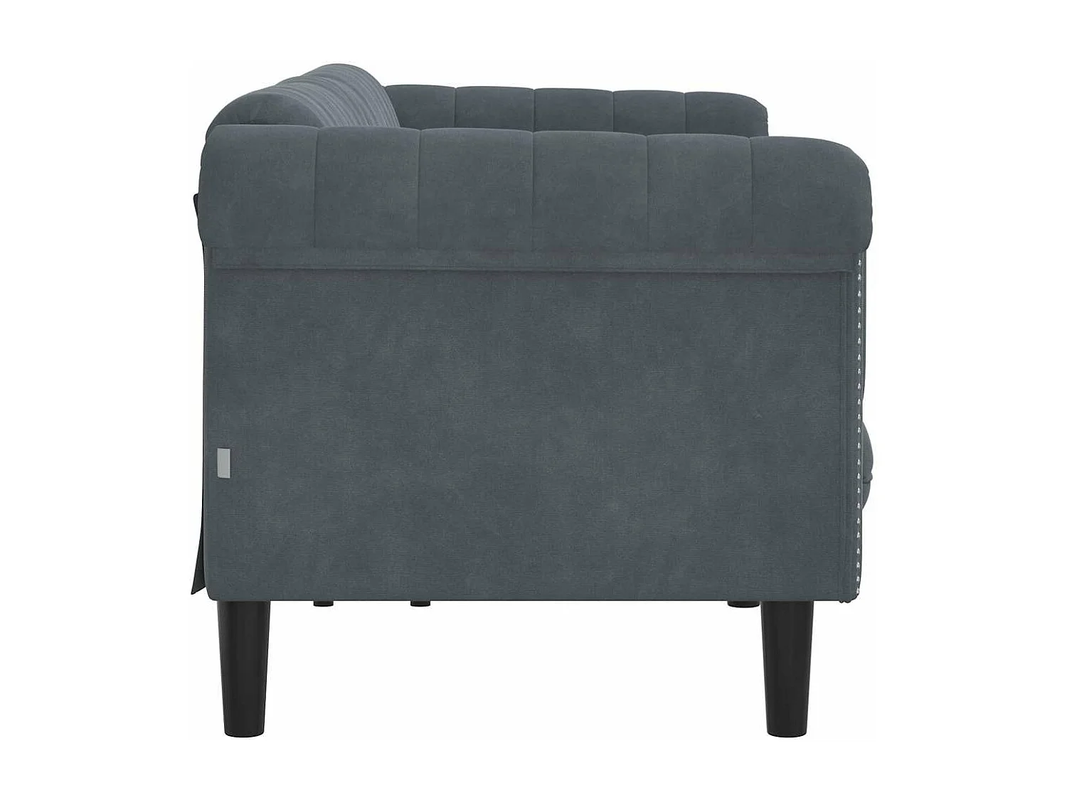 Sofa 3-Sitzer Dunkelgrau Samt