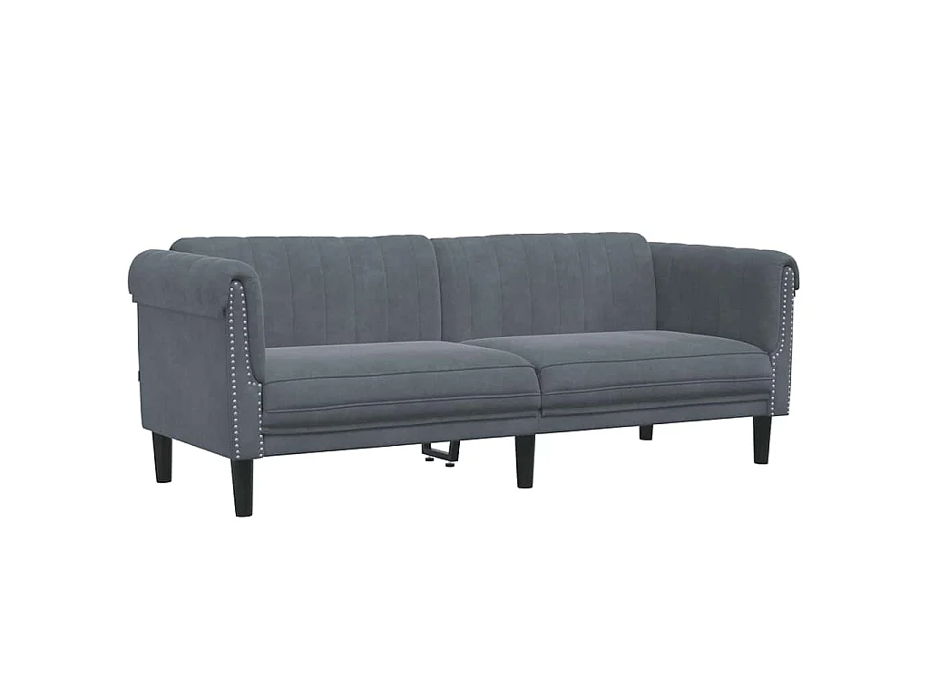 Sofa 3-Sitzer Dunkelgrau Samt