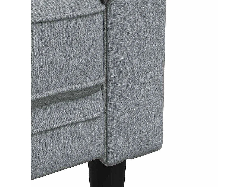 Chesterfield-Sofa 3-Sitzer Hellgrau Stoff