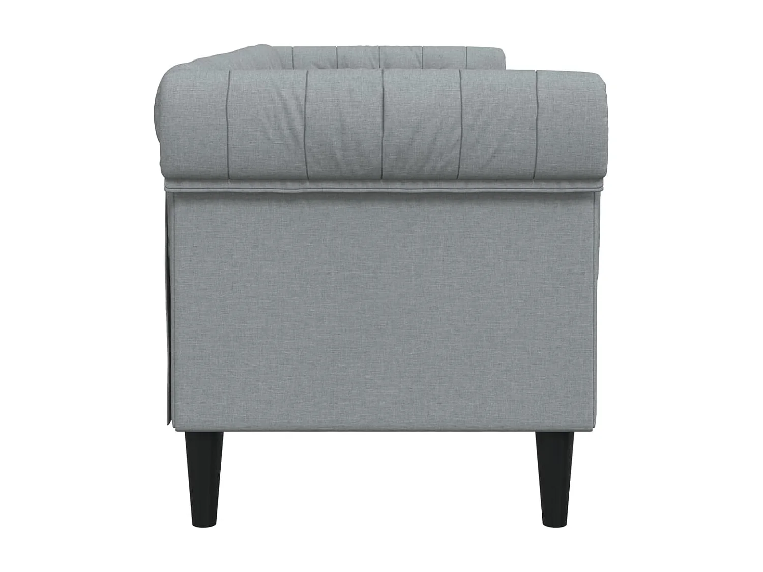 Canapé Chesterfield 3 places gris clair tissu