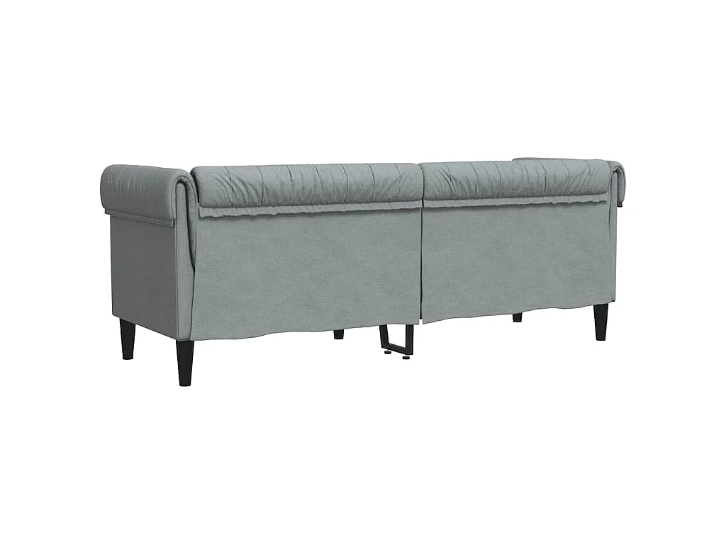 Chesterfield-Sofa 3-Sitzer Hellgrau Stoff