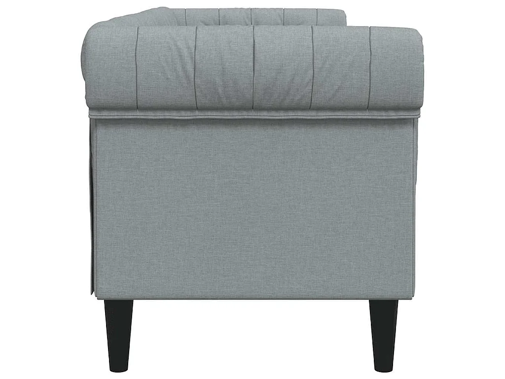 Chesterfield-Sofa 3-Sitzer Hellgrau Stoff