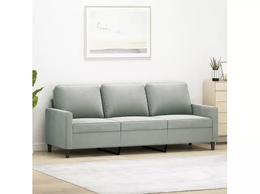 Kauf Unique 3-Sitzer-Sofa Hellgrau 180 cm Samt