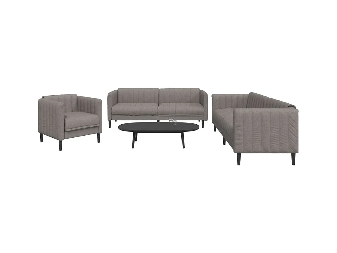 Ensemble de canapés 3 pcs taupe tissu