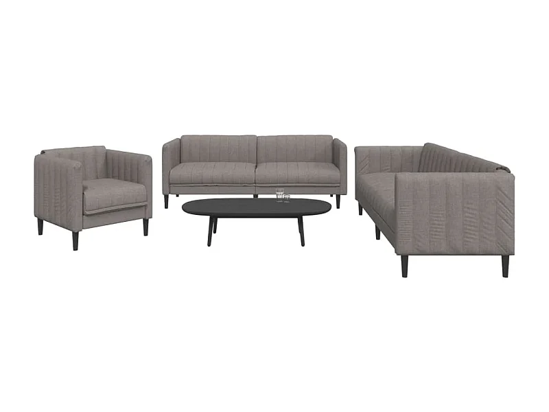 3-delige Loungeset stof taupe