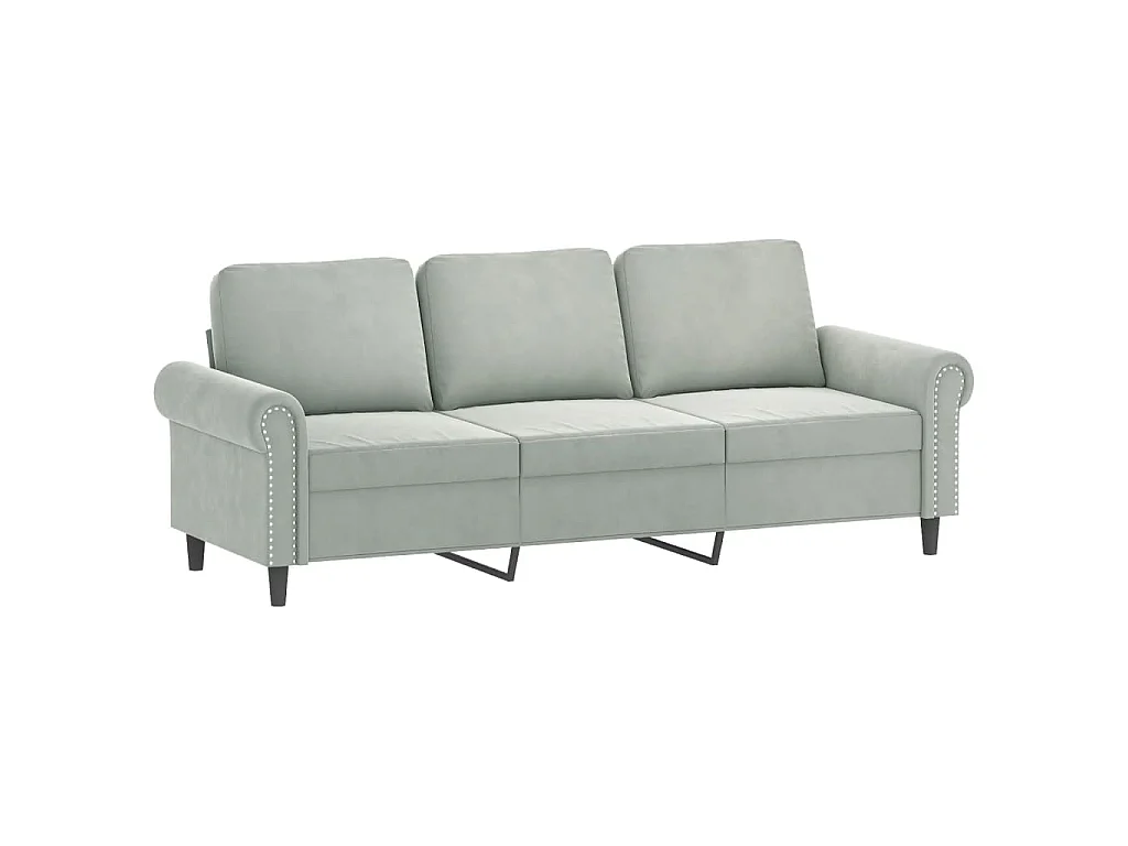 Ensemble de canapés 2 pcs avec coussins Gris clair Velours