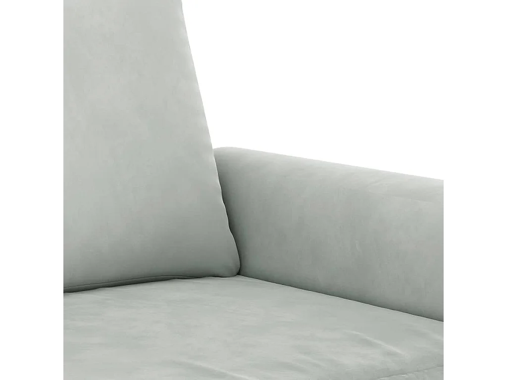 Ensemble de canapés 2 pcs avec coussins Gris clair Velours