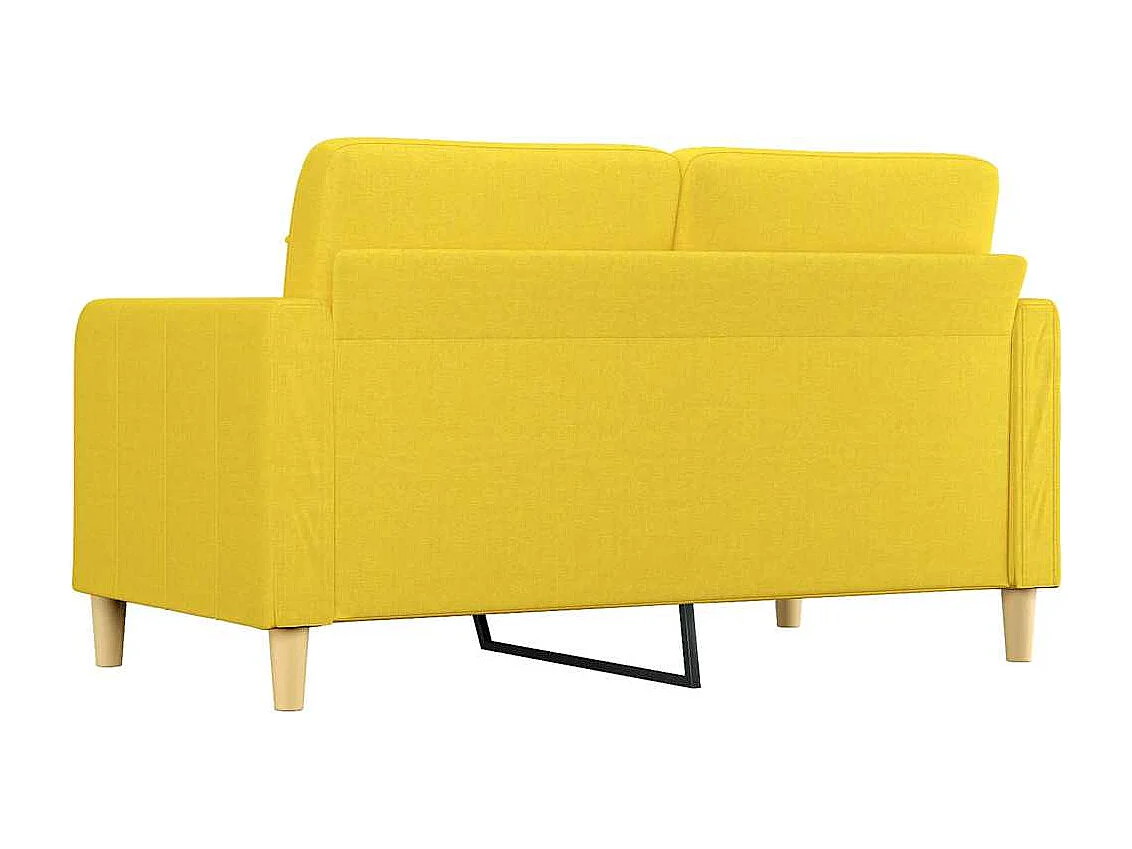 Canapé à 2 places Jaune clair 140 cm Tissu