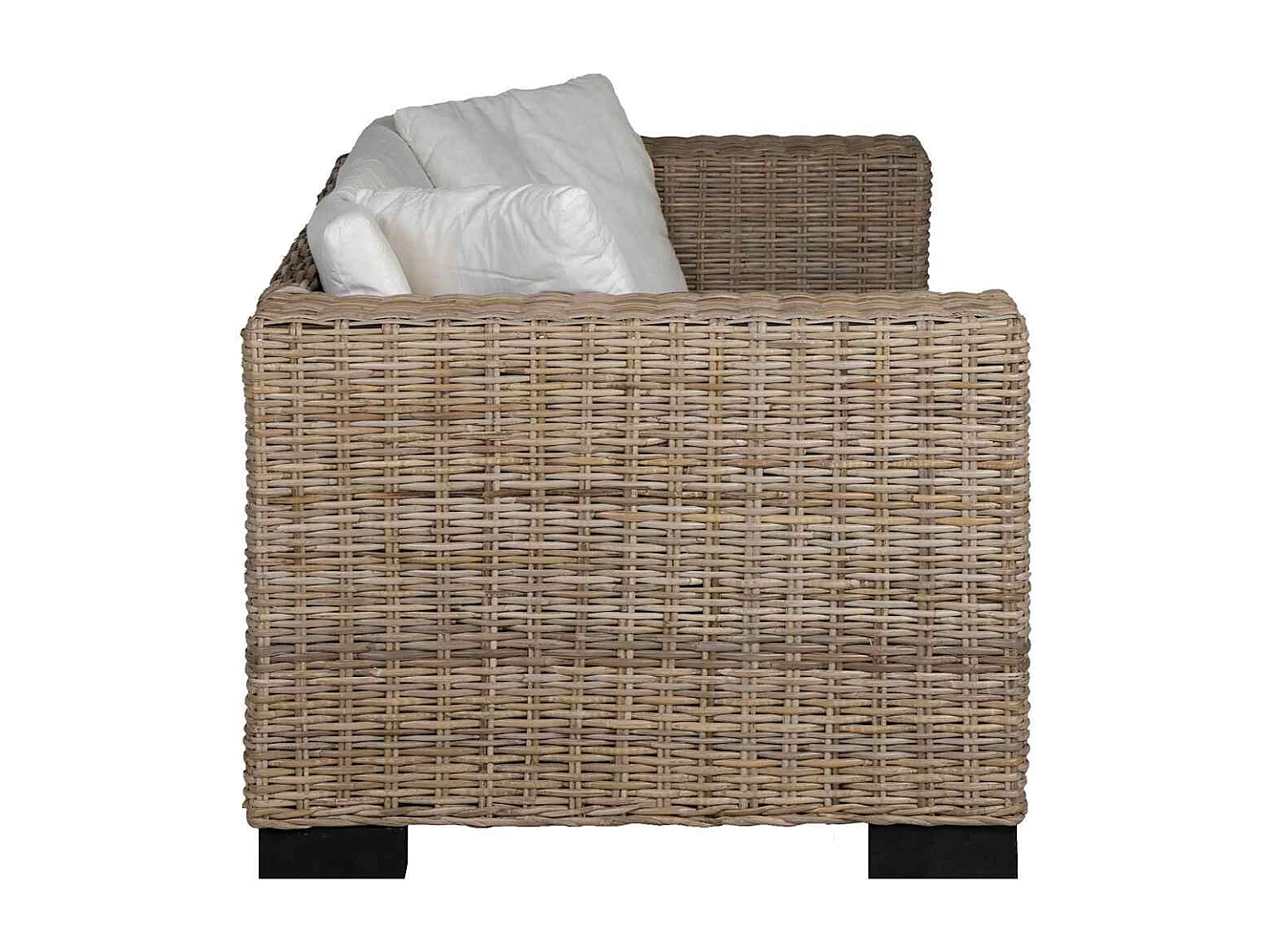 Conjunto de sofá de 2 lugares, 7 pcs, vime genuíno