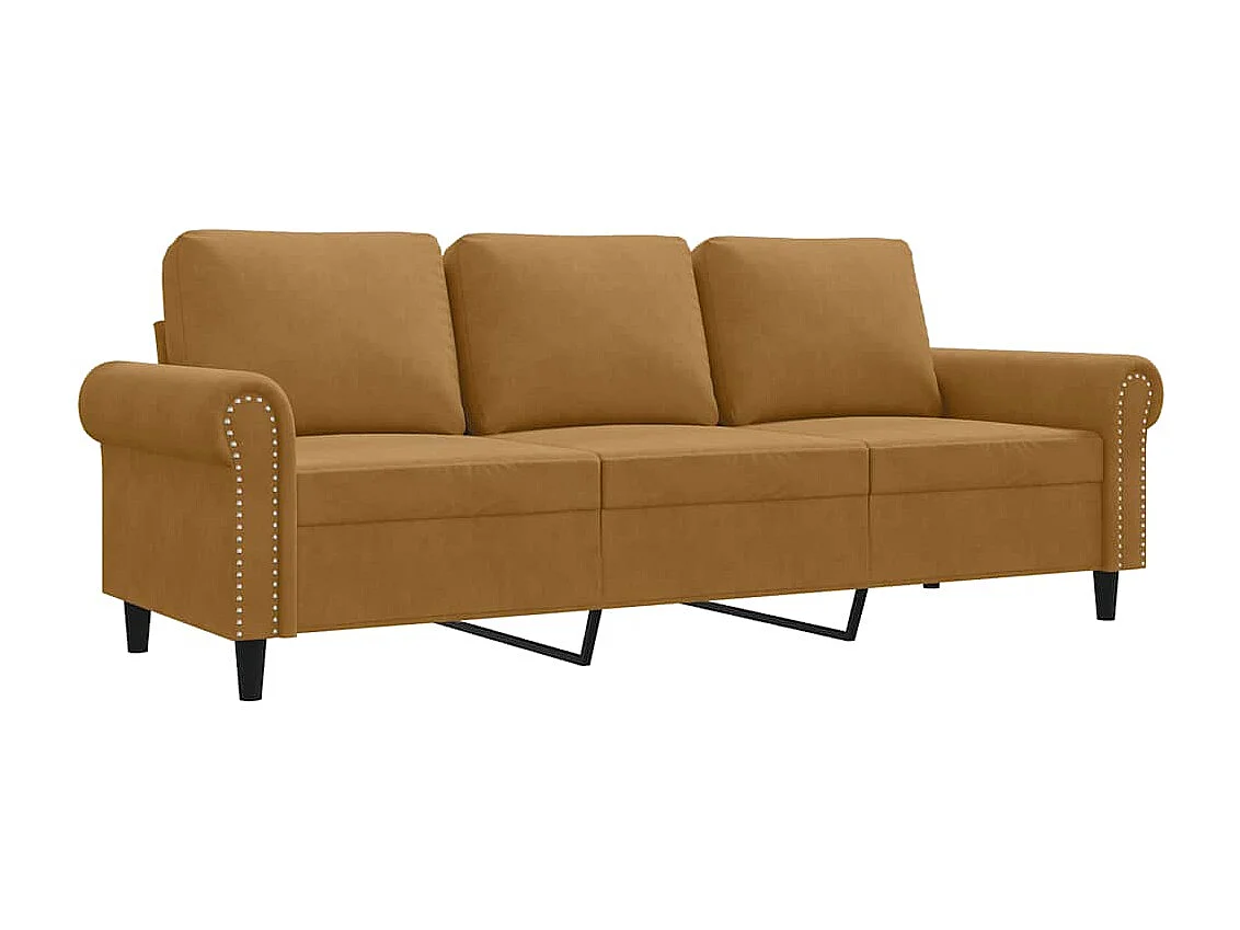 Canapé à 3 places Marron 180 cm Velours