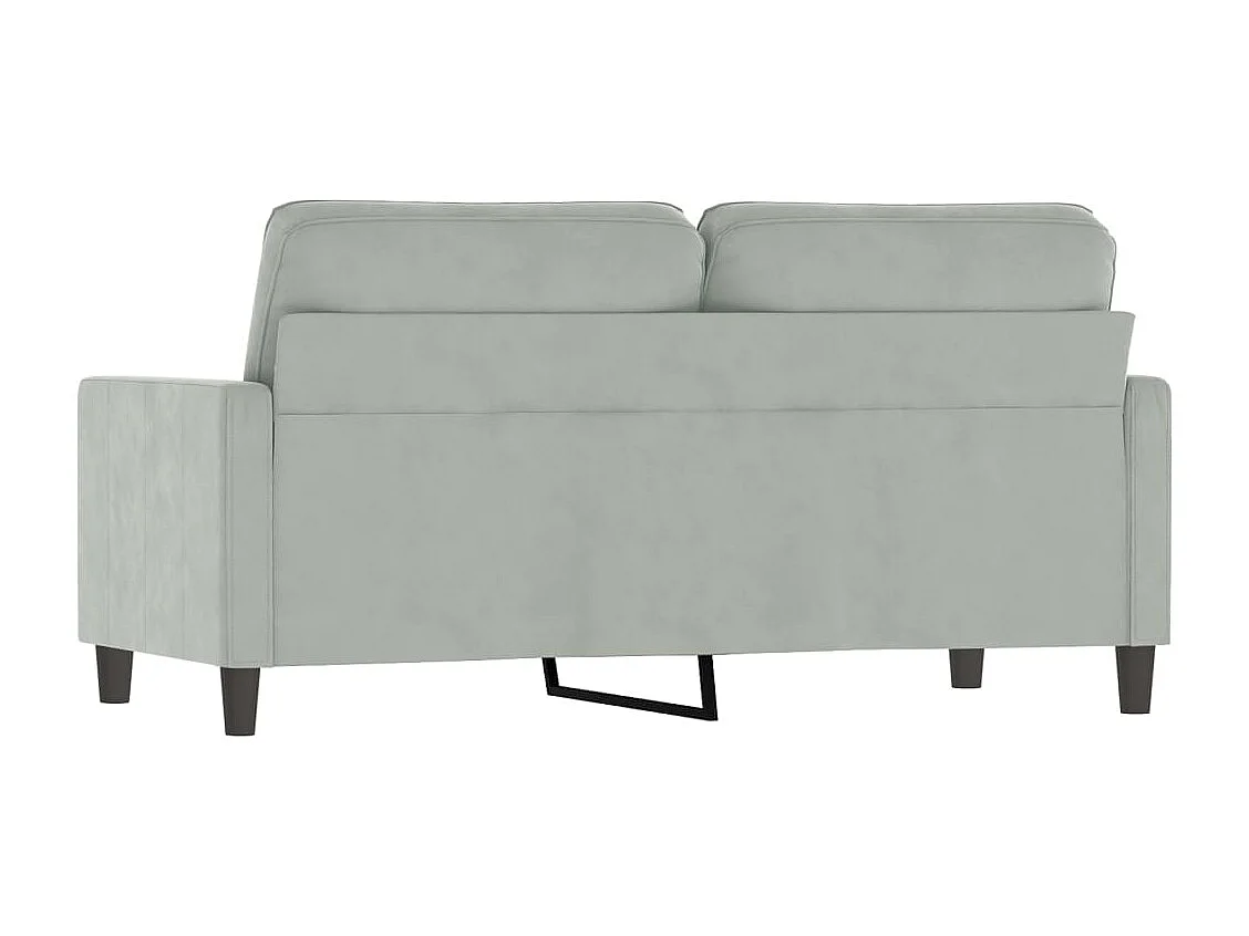 Tweezitsbank 140 cm fluweel lichtgrijs