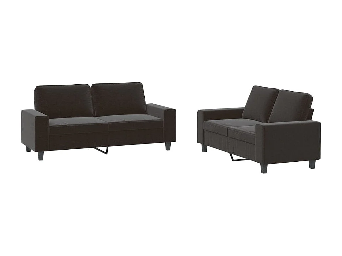 Ensemble de canapés 2 pcs noir tissu