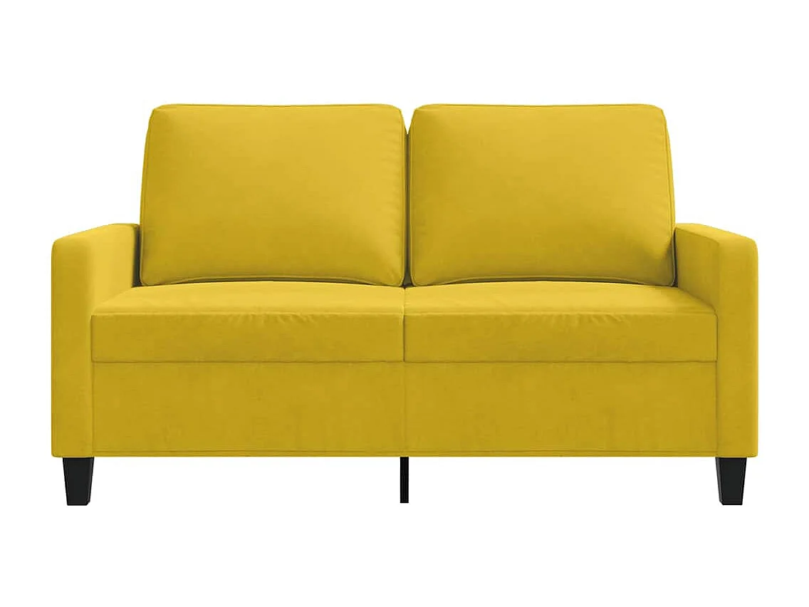 Canapé à 2 places Jaune 120 cm Velours