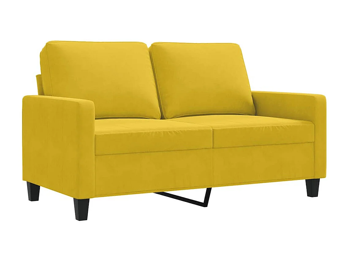 Canapé à 2 places Jaune 120 cm Velours