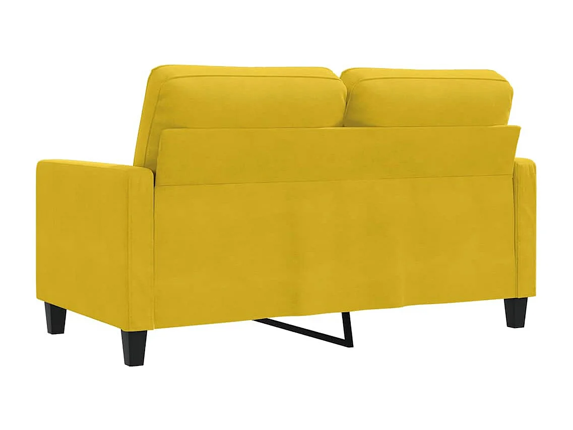Canapé à 2 places Jaune 120 cm Velours