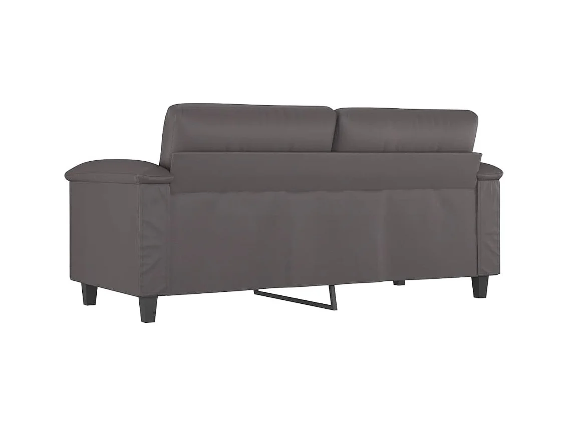 Canapé à 2 places Gris 140 cm Similicuir