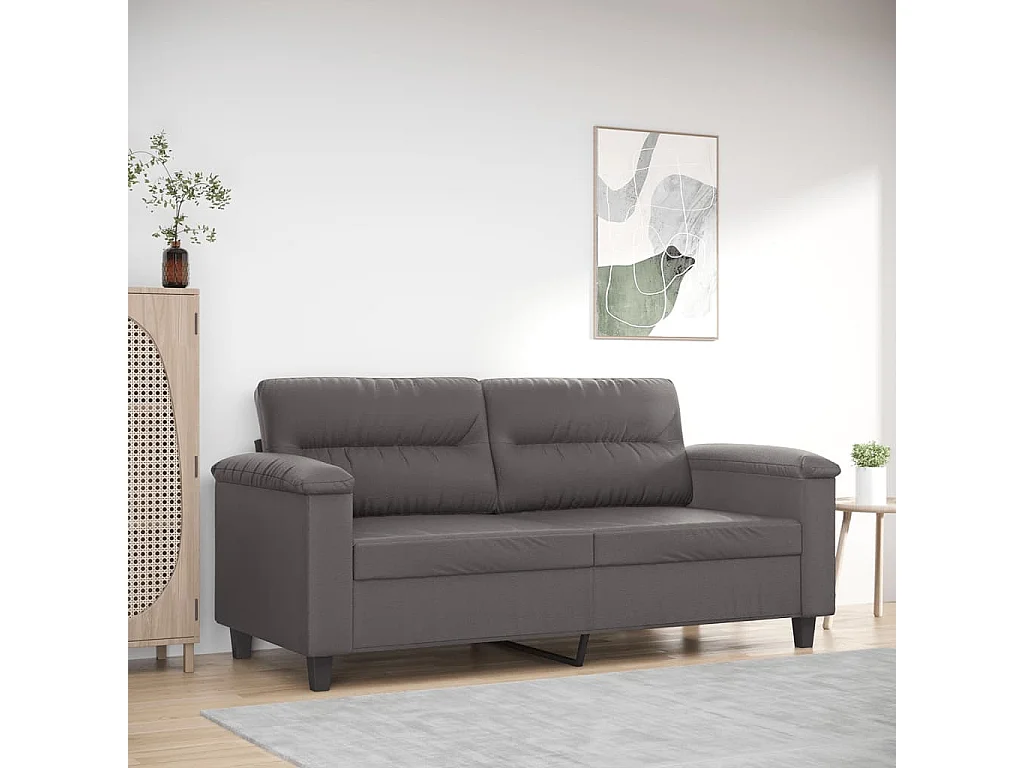 Sofá de 2 plazas de cuero sintético gris 140 cm