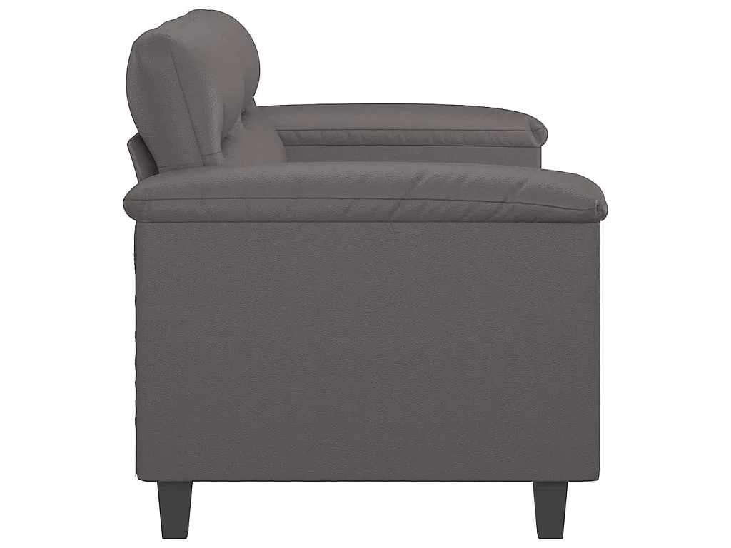 Sofá de 2 plazas de cuero sintético gris 140 cm