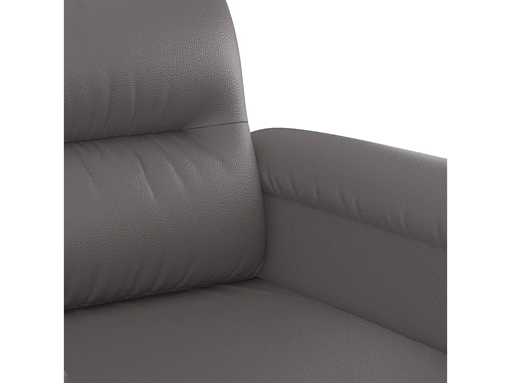 Sofá de 2 plazas de cuero sintético gris 140 cm