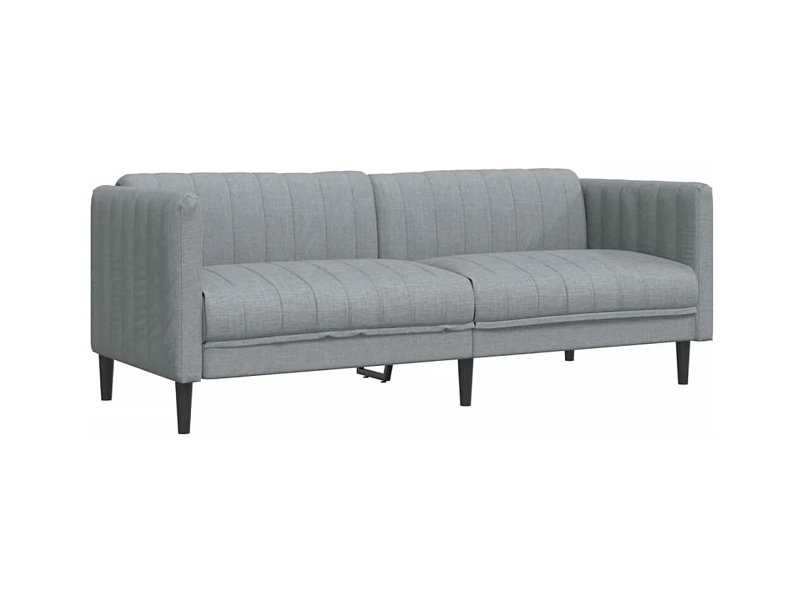 3-delige Loungeset stof lichtgrijs