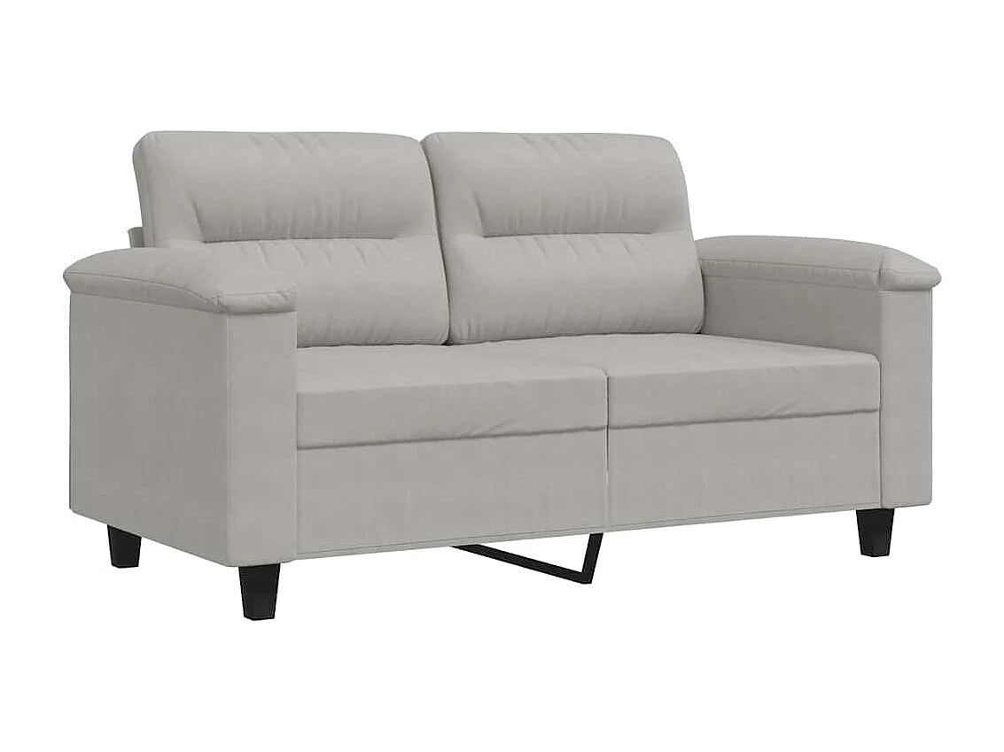 Tweezitsbank 120 cm microvezelstof lichtgrijs