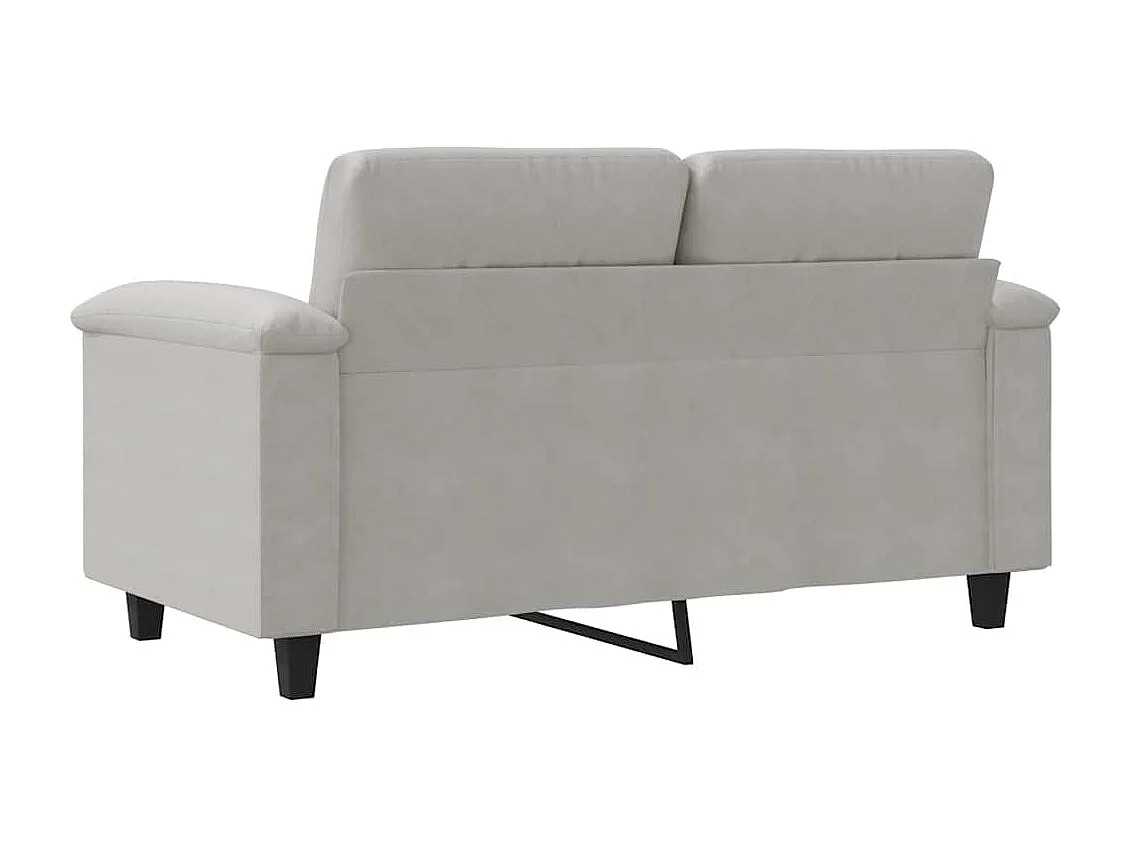 Canapé à 2 places Gris clair 120 cm Tissu microfibre