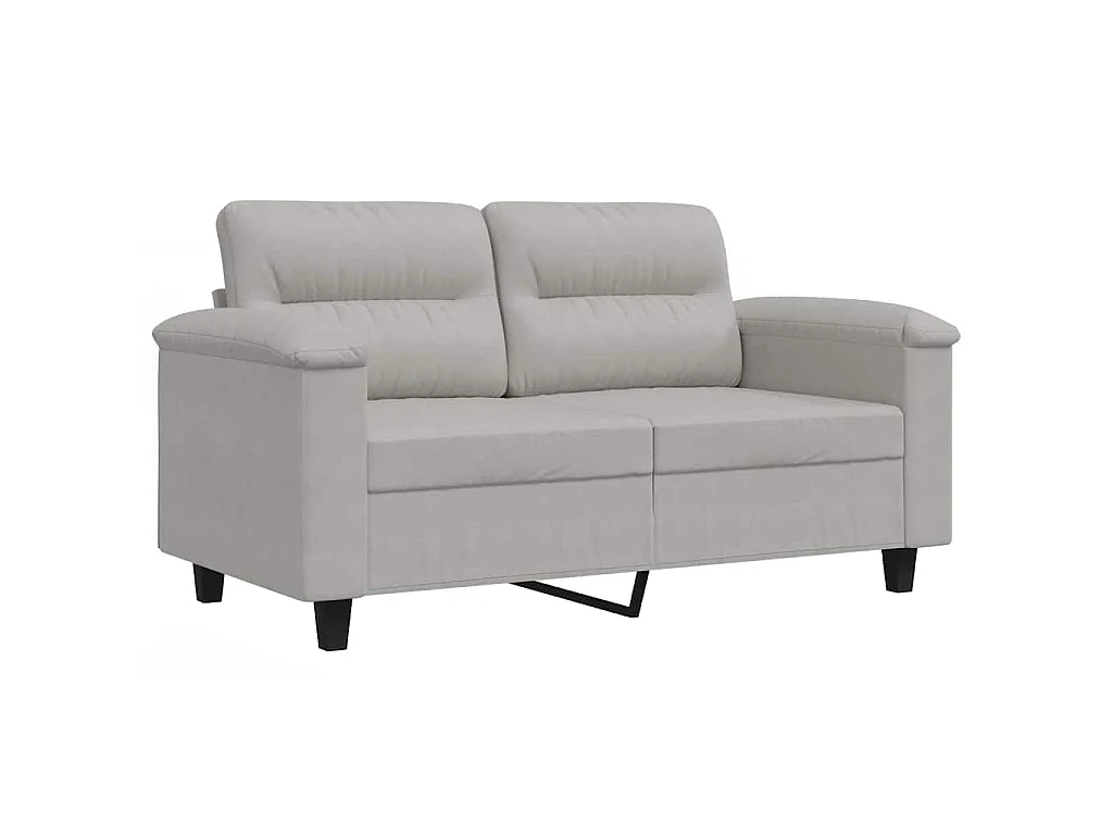 2-Sitzer-Sofa Hellgrau 120 cm Mikrofasergewebe