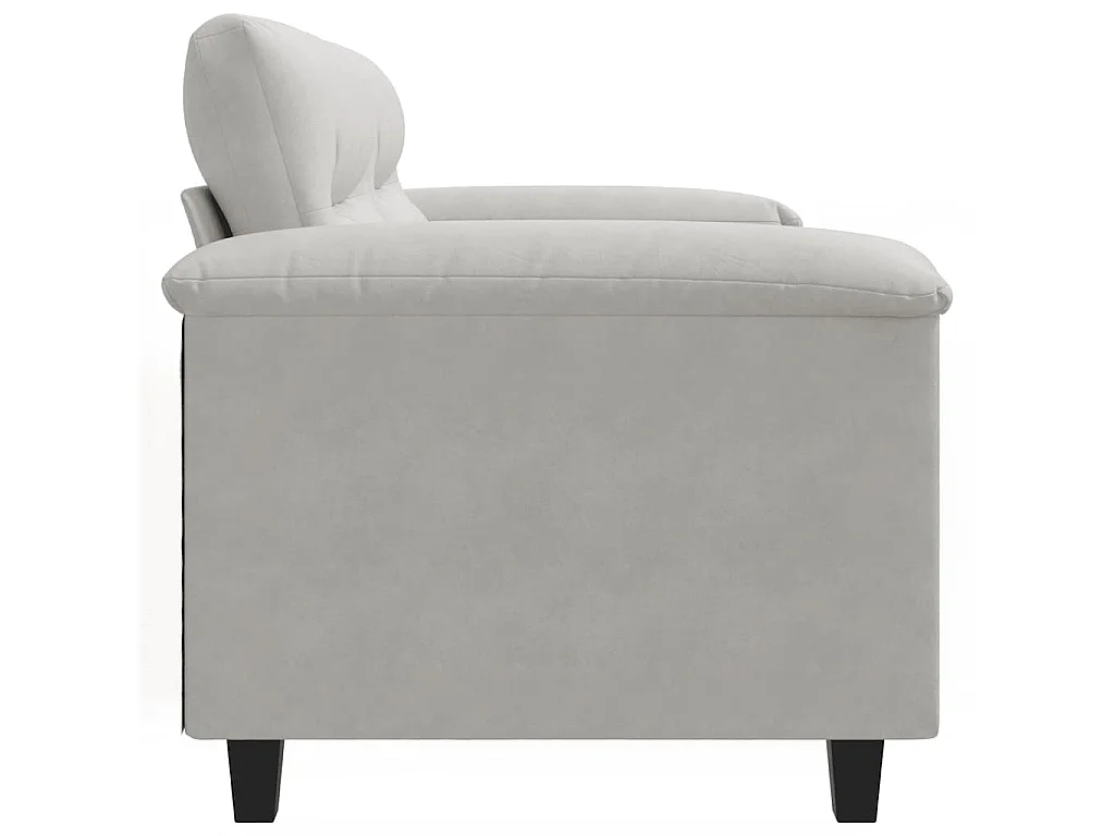 2-Sitzer-Sofa Hellgrau 120 cm Mikrofasergewebe