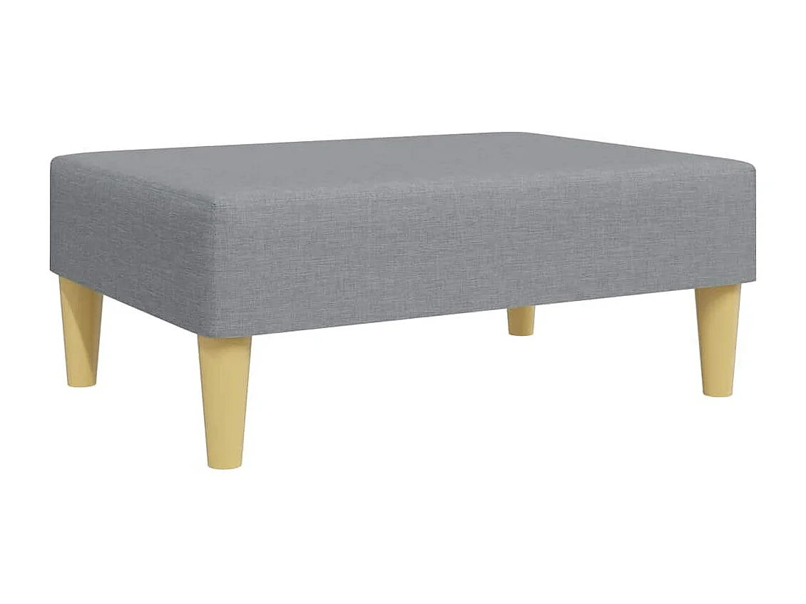 Schlafsofa 2-Sitzer mit Fußhocker Hellgrau Stoff