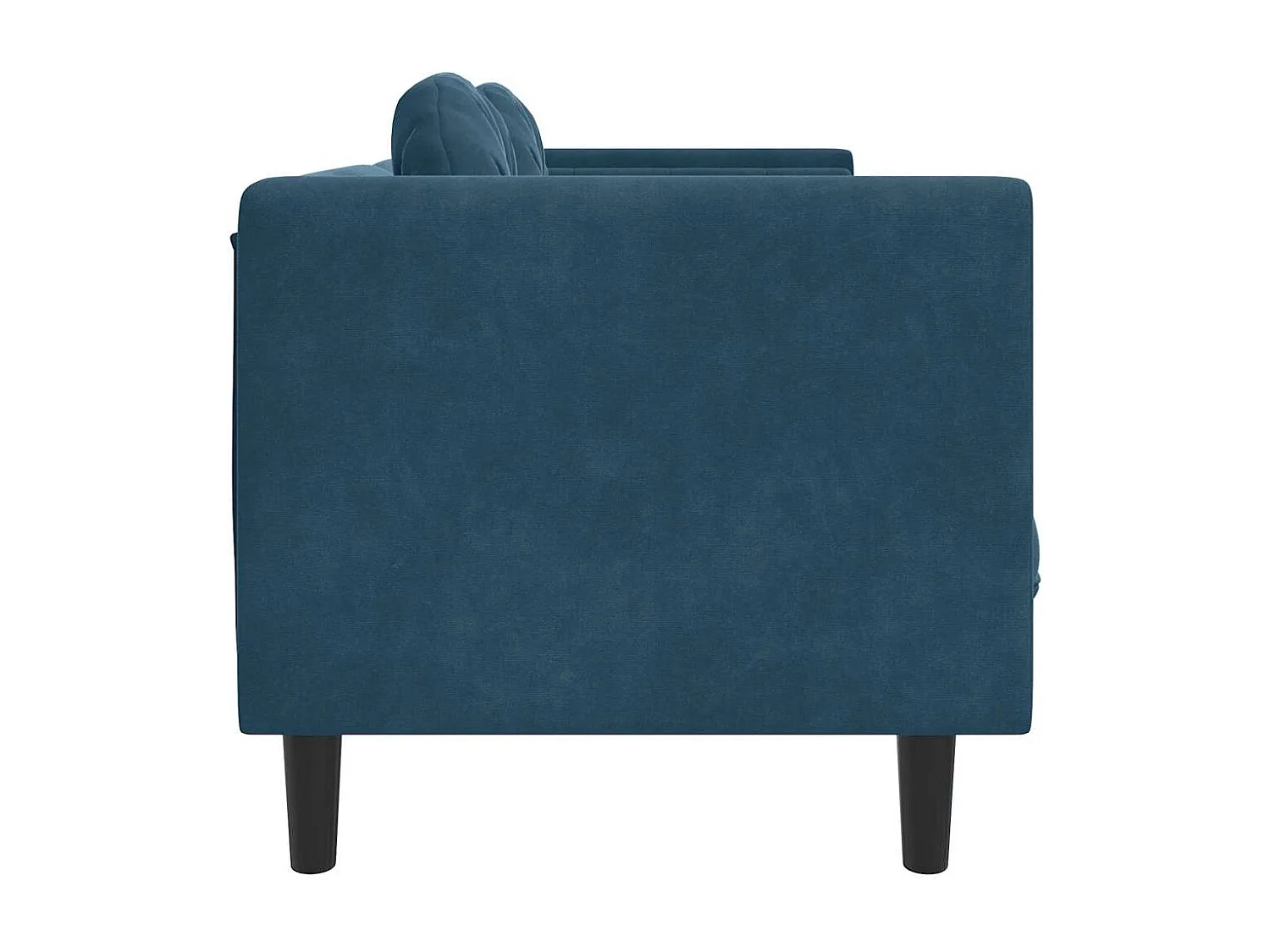 Canapé avec coussins 3 places bleu velours