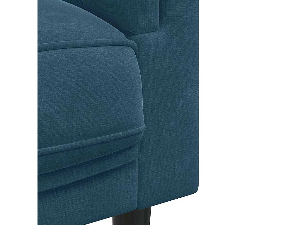Canapé avec coussins 3 places bleu velours