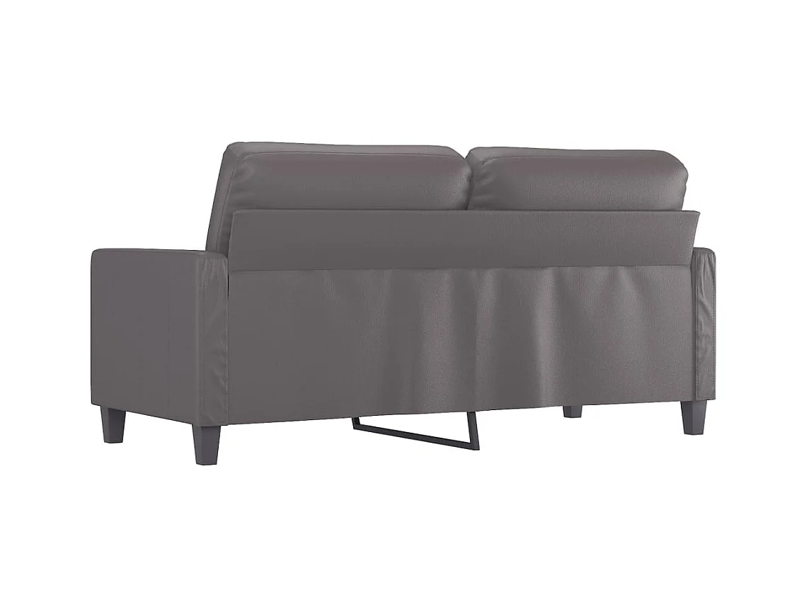 Canapé à 2 places Gris 140 cm Similicuir