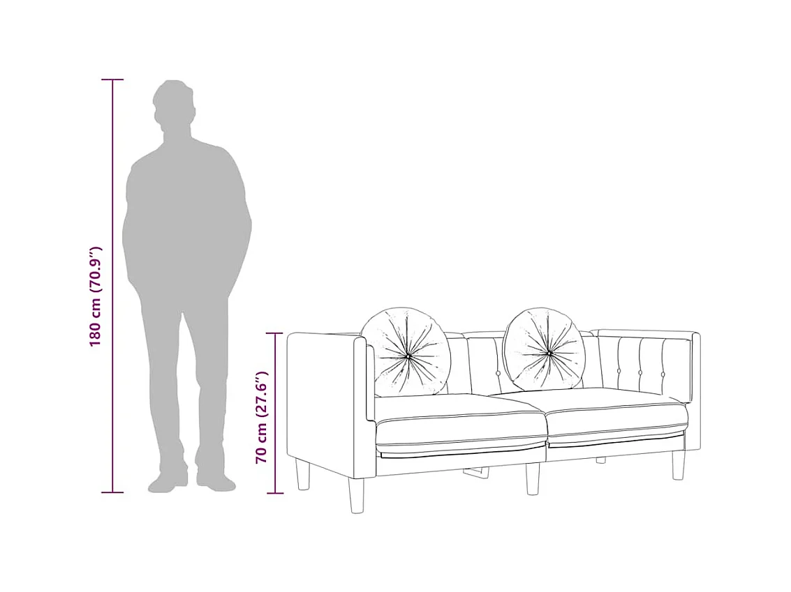 Sofa mit Kissen 3-Sitzer Dunkelgrün Samt