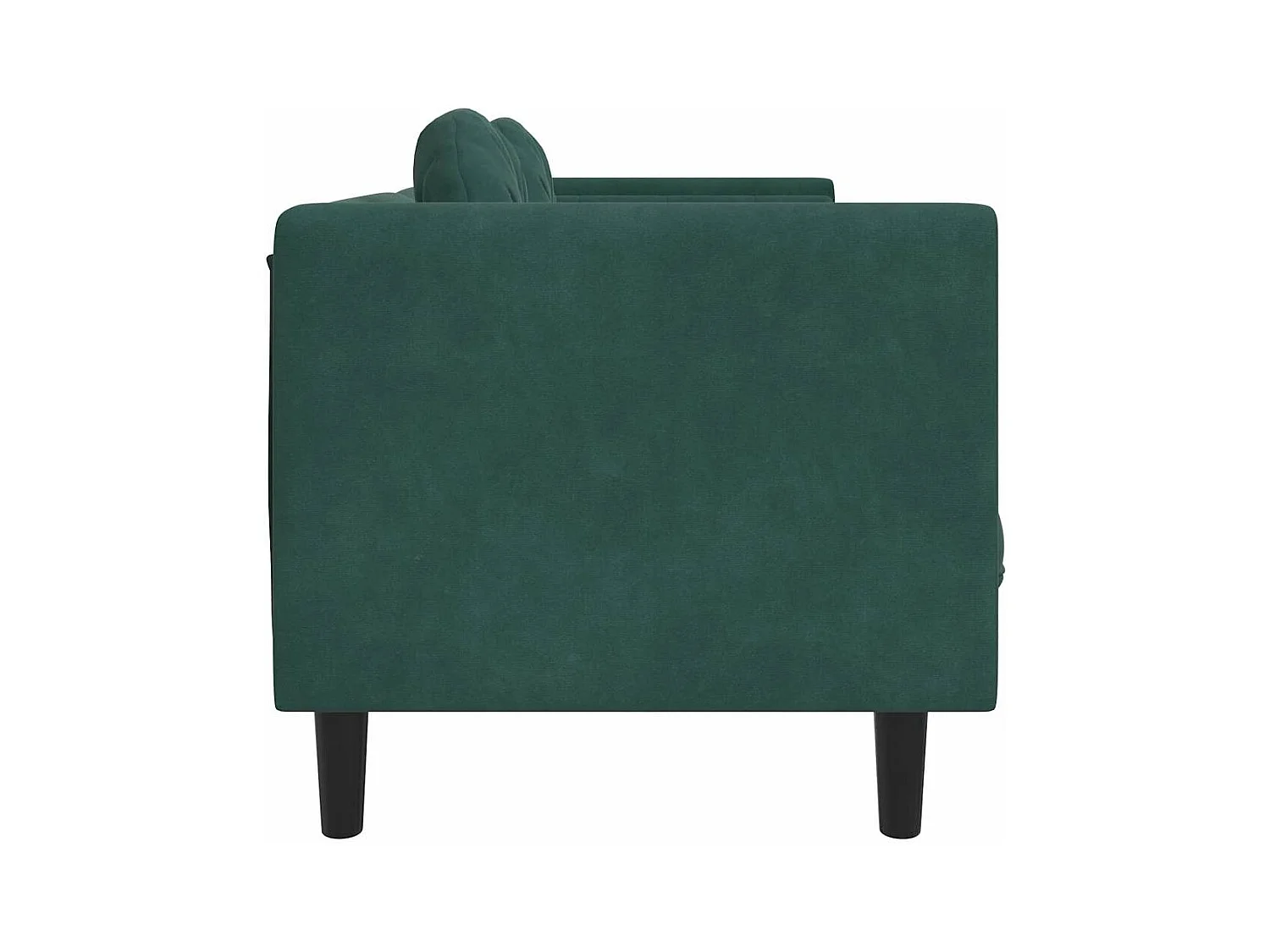 Sofa mit Kissen 3-Sitzer Dunkelgrün Samt
