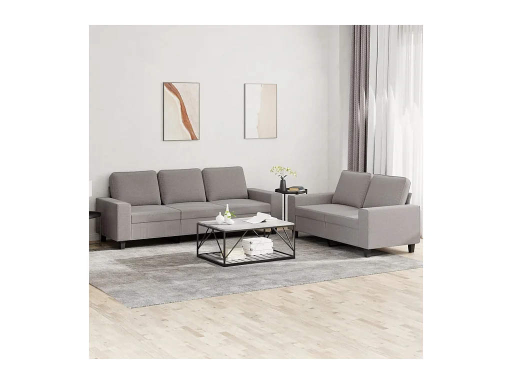 Ensemble de canapés 2 pcs taupe tissu