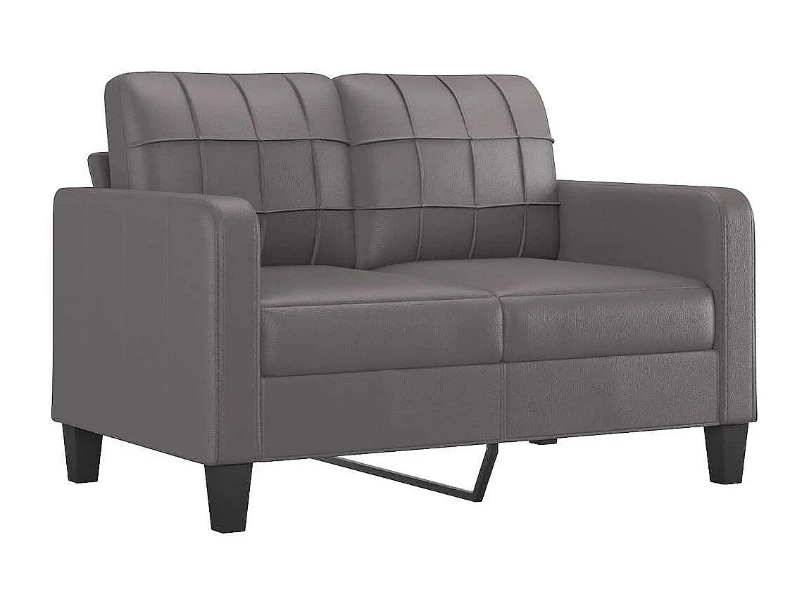 Tweezitsbank 120 cm kunstleer grijs