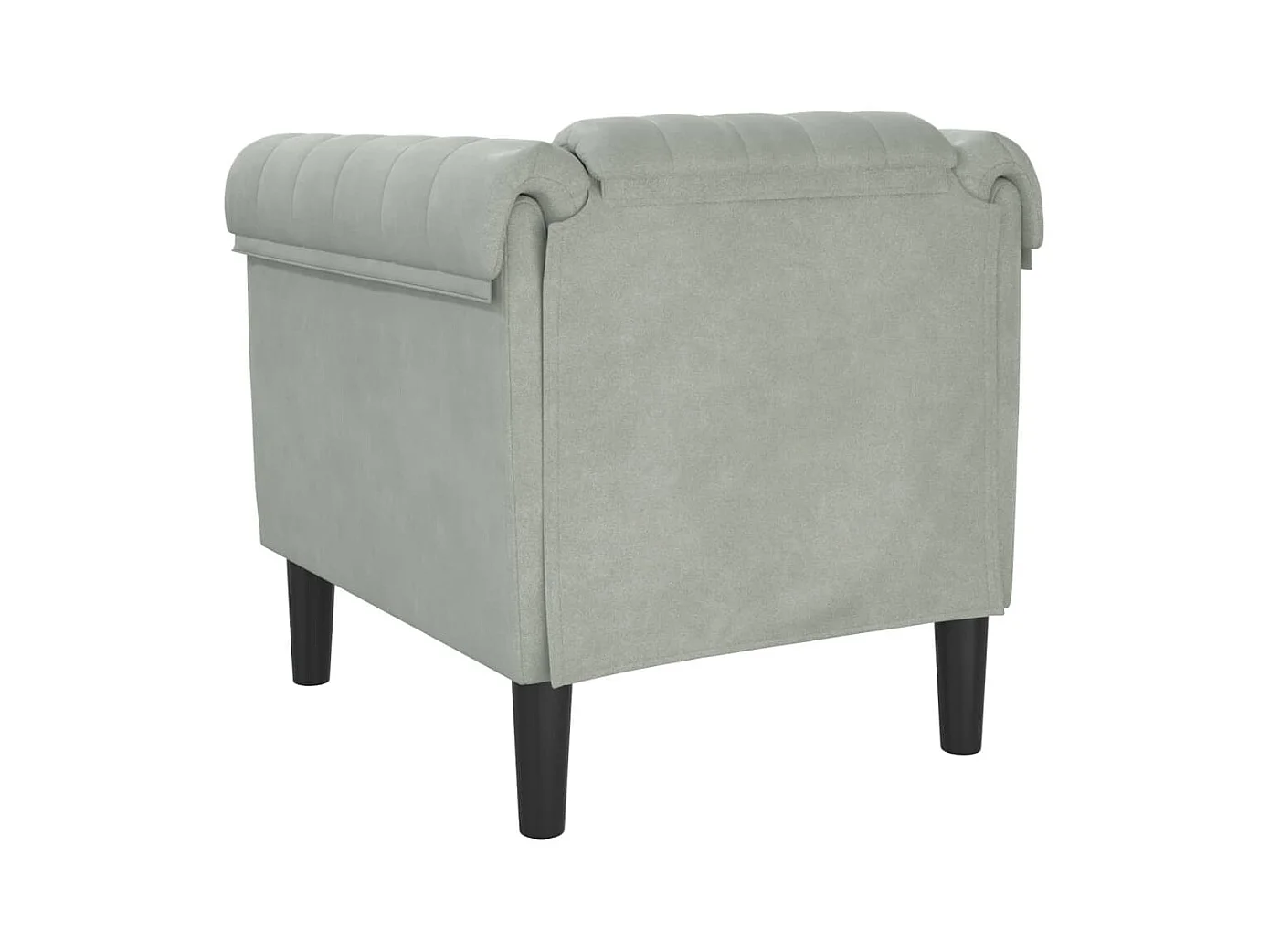 Fauteuil fluweel lichtgrijs