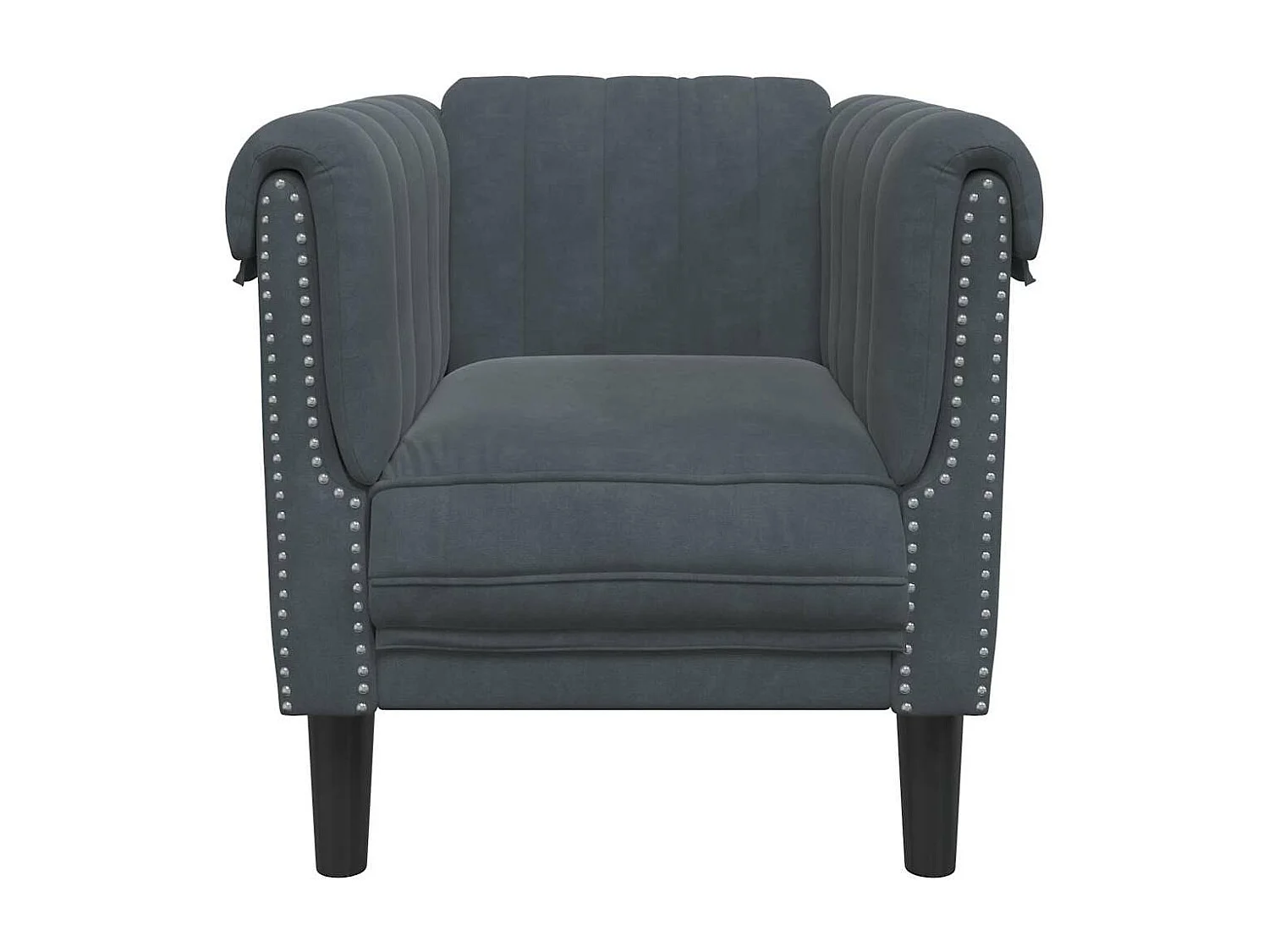 Fauteuil gris foncé velours