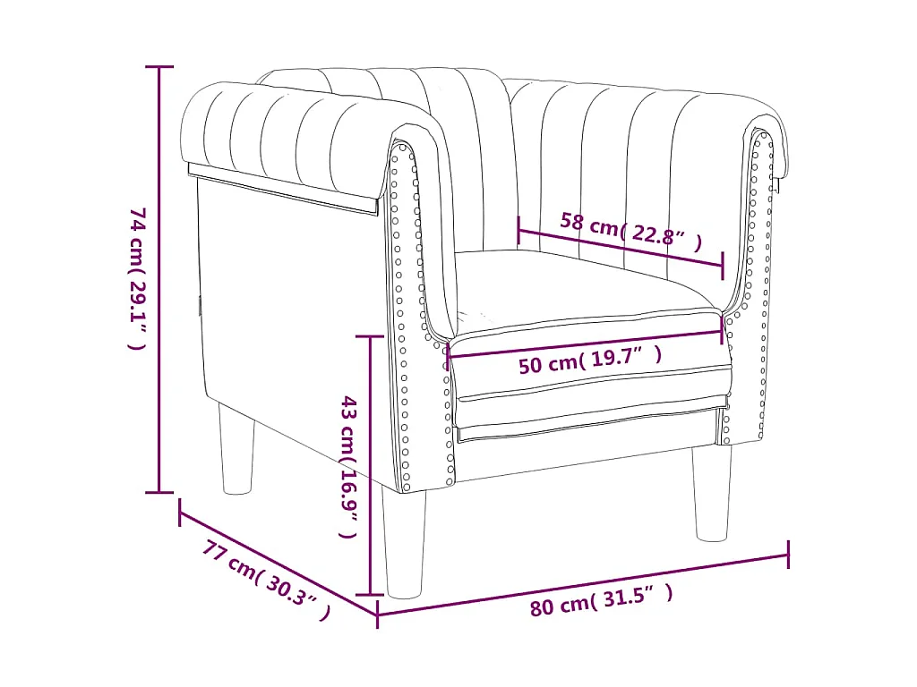 Poltrona veludo cinzento-escuro