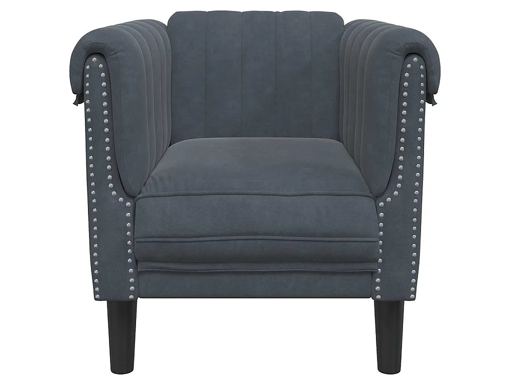 Poltrona veludo cinzento-escuro