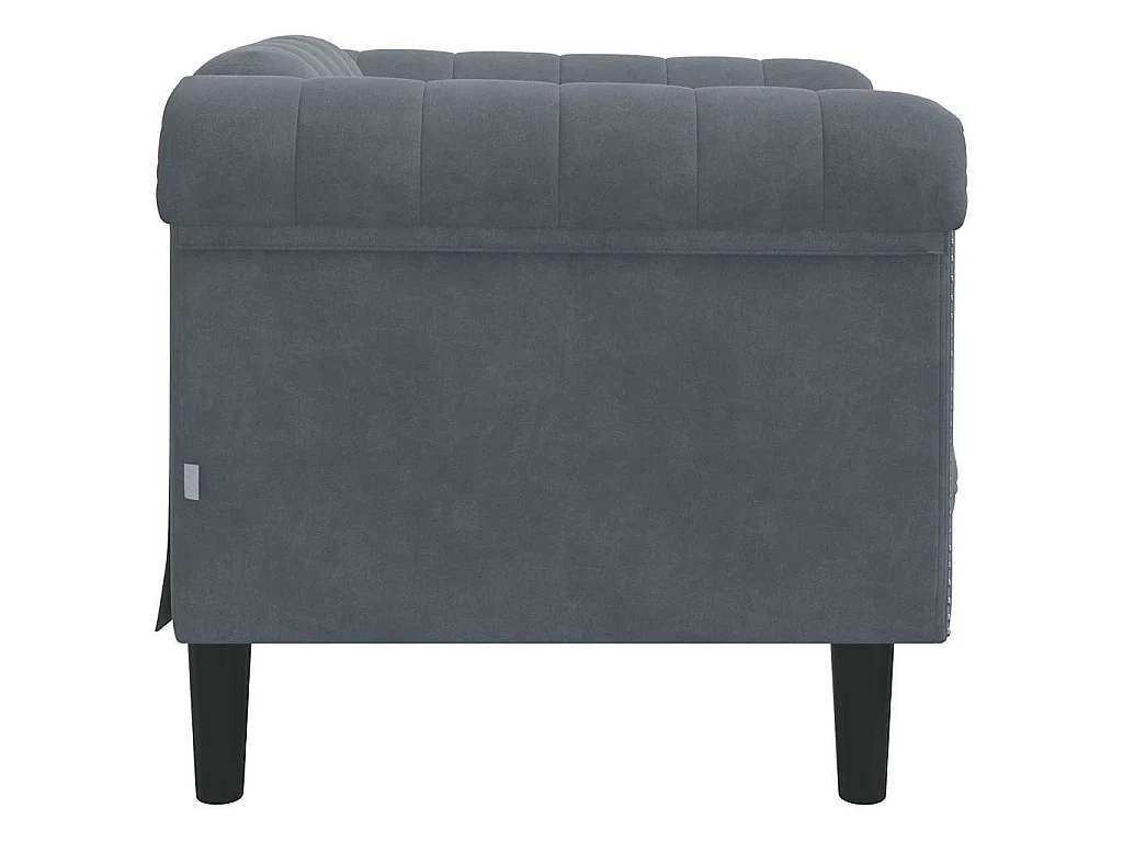 Sillón de terciopelo gris oscuro