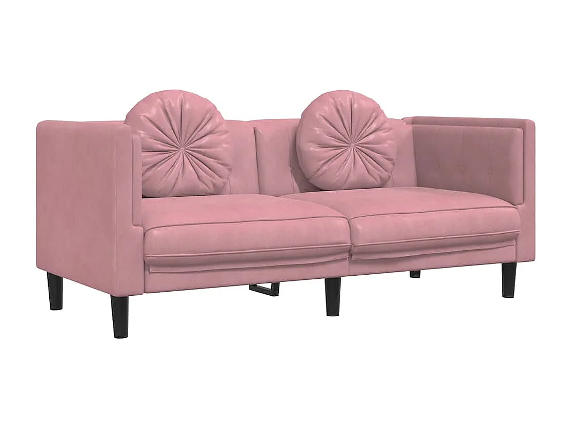 Sofa mit Kissen 2-Sitzer Rosa Samt