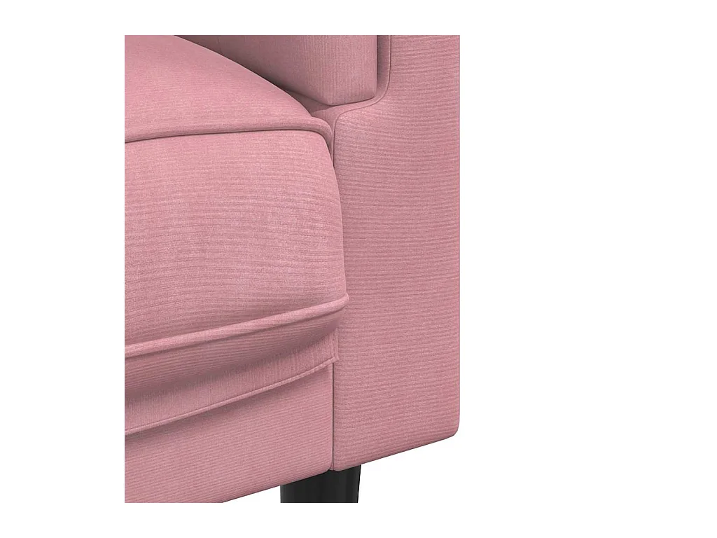 Canapé avec coussins 2 places rose velours