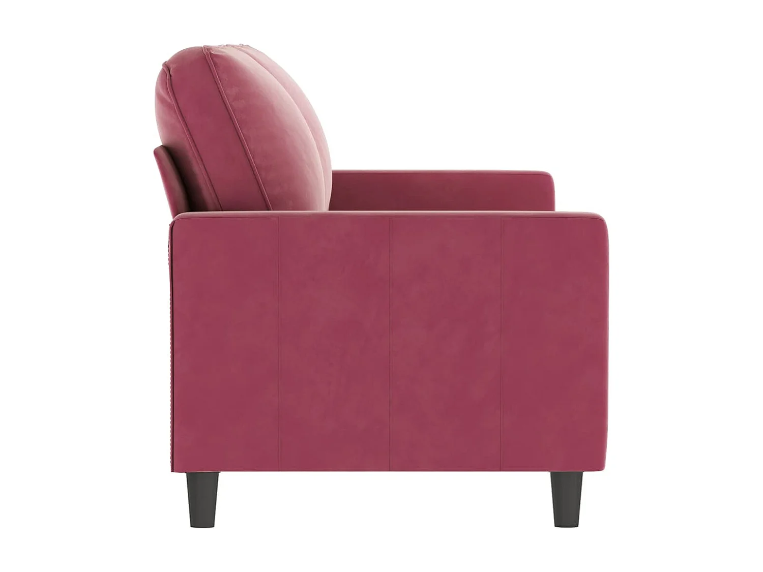 Canapé à 2 places Rouge bordeaux 140 cm Velours