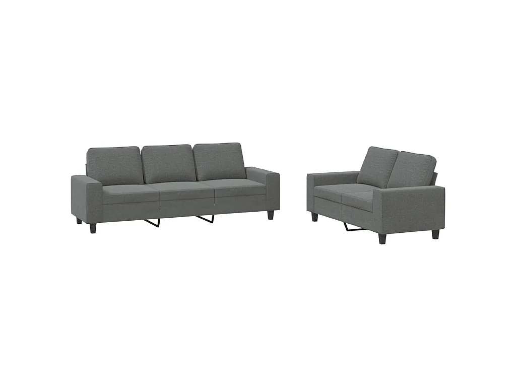 2-delige Loungeset stof donkergrijs