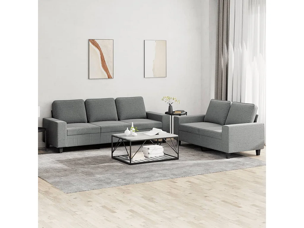 2-delige Loungeset stof donkergrijs