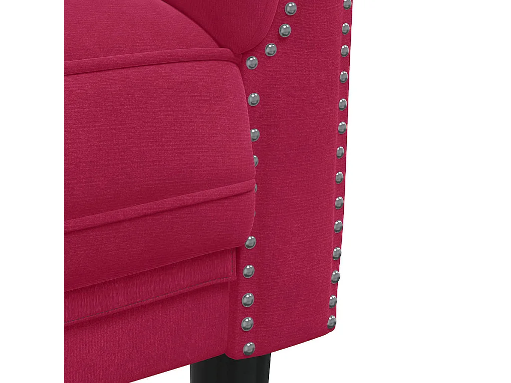 2-zitsbank fluweel wijnrood