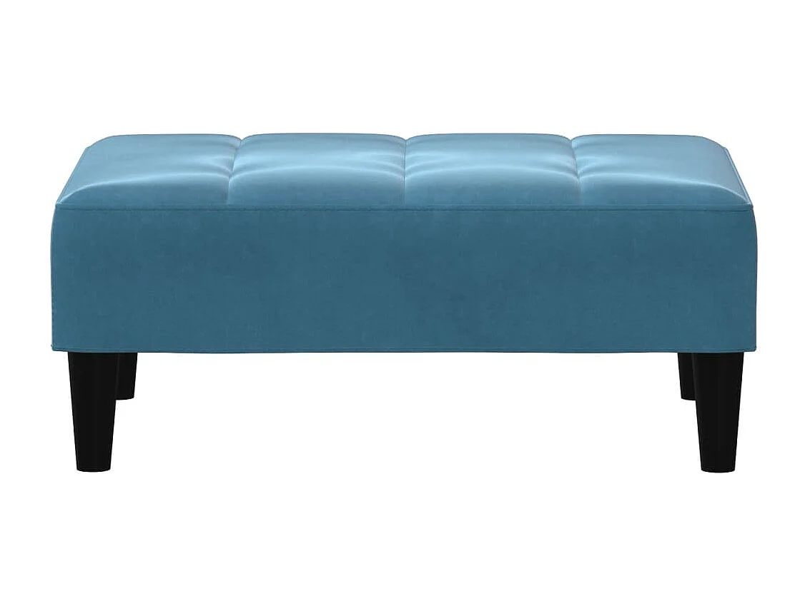 Slaapbank 2-zits met voetenbank fluweel blauw