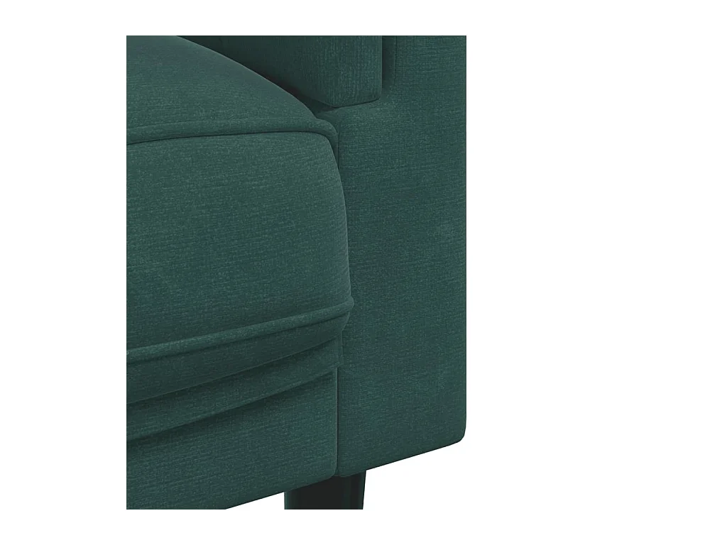 Set di Divani 3 pz con Cuscini Verde Scuro in Velluto