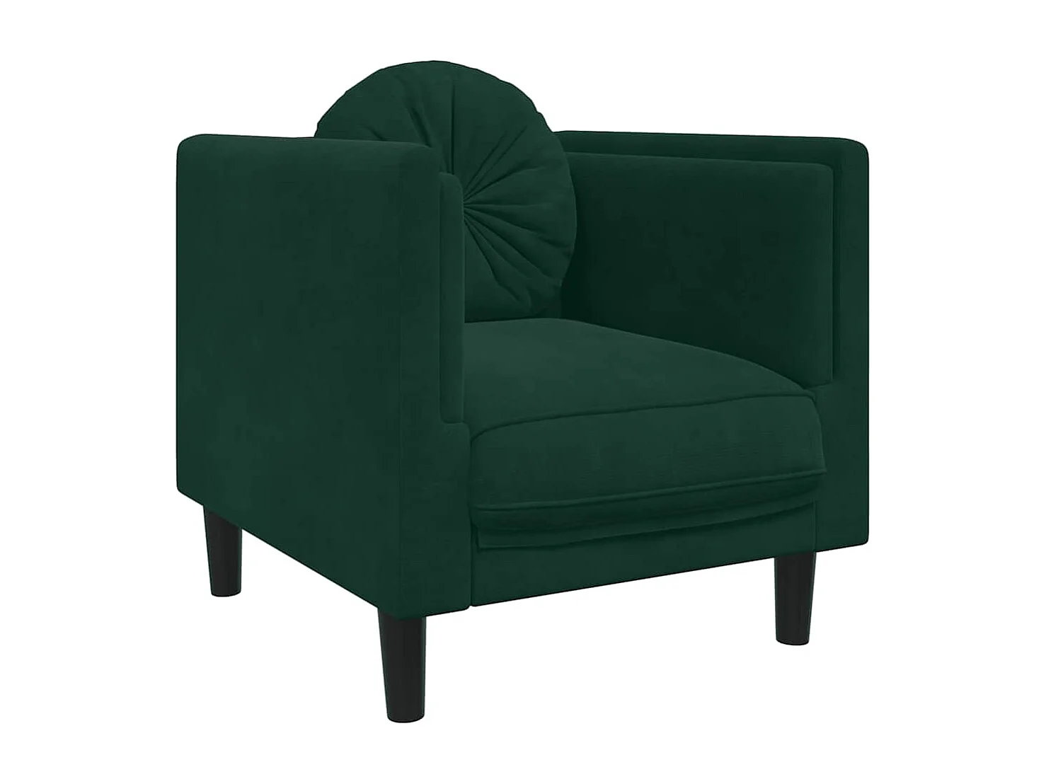 Ensemble de canapés 3 pcs avec coussins vert foncé velours